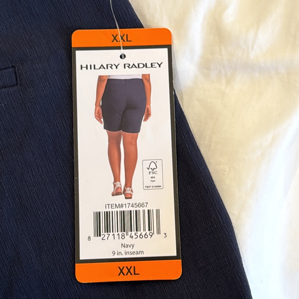 Hilary Radley Women's Mid-Rise Bermuda Shorts, Blue Size XL - Picture 6 of 7